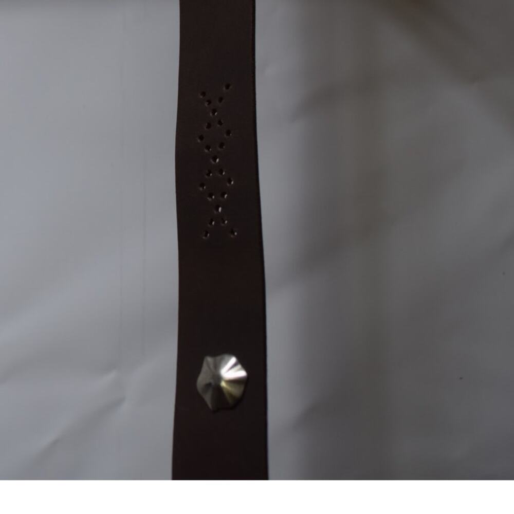 Fabio Massari Men’s Brown Leather Belt Made in Italy Size 42 Western Studded